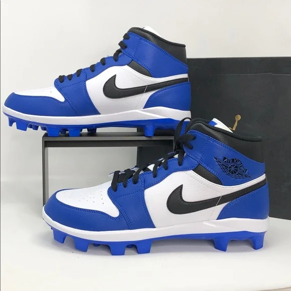 Air Jordan 1 Retro MCS Baseball Cleats Game Royal Black AV5353-411 - Size 11 - Picture 3 of 14